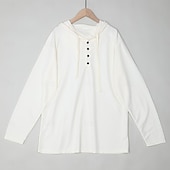 economico T-shirt in maglia waffle-Per uomo Camicia a nido d&#039;ape Maglietta Camicia a Maniche Lunghe Manica Lunga Felpa con Cappuccio Con Cappuccio Autunno Primavera &amp; Autunno Semplice Moda Designer Essenziale Con cappuccio Vacanza
