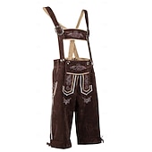 tanie Mężczyźni-Oktoberfest Lederhosen bawarski Niemiecki Monachium Łąki Męskie Karnawał Impreza Festiwal Piwa Tkanina w stylu tradycyjnym