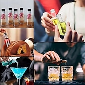 preiswerte Event &amp; Party Supplies-50 Stück Mini-Schnapsflaschen mit Trichter und Deckel, 50 ml/1,7 oz klare Plastikflaschen für Alkohol, Partygeschenke für Hochzeit, Geburtstag, Bierfest, Bar-Events