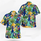 economico Cibo &amp; Bevande-Per uomo Floreale Ananas Rana Camicia Camicia hawaiana Camicia Aloha Manica corta Camicia Collo ripiegabile Hawaiano Originale Informale Esterno Strada Informale Rosso verde Verde oliva Rosa Stampa 3D