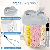 preiswerte Aufbewahrung &amp; Organisation-7 Fächer, große Kapazität, Pillenbehälter, Aufbewahrungstabletten, Vitamine, Medikamente, Fischöle, tragbarer Reisehalter, Medikamentenspenderbox