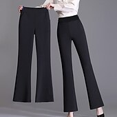baratos calças sociais femininas-Calças largas estilo coreano para mulheres - calças casuais versáteis, estilosas e largas com caimento caído / calças microlargas