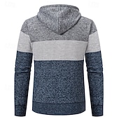 preiswerte Herren Strickjacke-Herren Pullover Kleid Pullover Strickjacke Reißverschluss-Pullover Strickpullover Gerippt Stricken Normale Oberteile Farbblock Gestrickt Einfach Mit Kapuze Mode Schals Geschäft Lässig Bekleidung