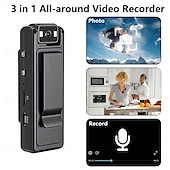 זול מצלמות רשת IP חיצוניות-מצלמת אקשן לבישה 1080p Full HD - מקליט וידאו נייד מצויד בסוללת ליתיום פולימר 1200mah טעינה כפולה USB עיצוב קליפס הקלטת שמע ווידאו בלחיצה אחת פונקציית ראיית לילה