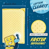 voordelige Schoonmaakproducten-5 stuks Captain Clear Window Miracle-sponzen, grote, superabsorberende anti-condens reinigingspads voor autospiegels, glas en ramen, streeploos gebruik binnen en buiten, gemakkelijk schoon te maken,