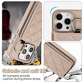 preiswerte Handyhülle für iPhone-Handy Hülle Handyhüllen Für iPhone 16 15 14 Pro Max Plus iPhone 16e iPhone 13 Pro Max Brieftaschenhülle Reisverschluss mit Trageriemen Ständer Retro TPU PU-Leder