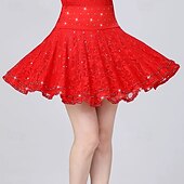 abordables Ropa de baile latino-Baile Latino Faldas Encaje Color Puro Corte Mujer Rendimiento Entrenamiento Cintura Alta Poliéster