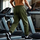 billiga Joggingbyxor-Herr Atletiska byxor Joggingbyxor Joggare Långbyxor Ficka Elastisk midja Snörning Amerikanska flaggan Komfort Utomhussport Dagligen Mode Ledigt Svart Gul Microelastisk