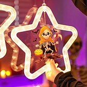 levne Halloween v interiéru-1 ks 27,6 cm halloween netopýr duch čaroděj klobouk dýně černá kočka netopýr přísavka led přísavka okenní světlo párty okno vnitřní atmosféra dekorativní světlo aaa baterie box teplé světlo běžící