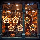 levne Halloween v interiéru-1 ks 27,6 cm halloween netopýr duch čaroděj klobouk dýně černá kočka netopýr přísavka led přísavka okenní světlo párty okno vnitřní atmosféra dekorativní světlo aaa baterie box teplé světlo běžící