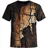 baratos Camisetas 3D-Homens 3D impressão Abstrato 3D Camiseta Manga Curta Camiseta Impressão 3D Gola Redonda Crewneck Camisa Exagerado Designer Festa Rua Casual Preto / Branco Vermelho Marron Verão Primavera Todas as