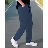 economico Pantaloni cargo-Per uomo Pantaloni Cargo Pantaloni Elastico in vita Coulisse Multi-tasche Semplice Mimetico Indossabile All&#039;aperto Quotidiano Campeggio &amp; Escursionismo Moda Classico Nero Verde militare