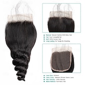 cheap 3 Bundles with Closure-Loose Wave Human Hair Weave Extension 3 Bundles With Closure 4x4 Lace Closure hair
