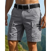 abordables Fondos-Hombre Pantalones cortos de carga Al aire libre Ajuste regular Impermeable Resistente al Viento Prendas de abajo Bolsillo Negro Verde Algodón Camping / Senderismo Corriendo S M L XL XXL