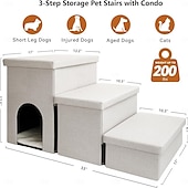 お買い得  キャットツリーと犬の階段-犬用階段 ととも​​に ペットフレンドリー ペットトレーニング ストレージ付き のために 犬用 屋内 ペットプレイ