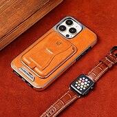billige iPhone-etuier-telefon Etui Til iPhone 16 Pro Max Plus iPhone 16 iPhone 15 Pro Max Plus iPhone 15 iPhone 14 Pro Max Plus iPhone 13 Pro Max Mini Bakdeksel med stativ Kortspor Støtsikker Kontor / Bedrift TPU PU lær