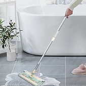 economico Prodotti per la pulizia-Queens Finders, mocio in microfibra girevole a 360 gradi, mocio piatto regolabile con manico in acciaio inossidabile e 4 panni lavabili riutilizzabili per la pulizia della casa