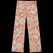 baratos perna larga e cintura alta-Mulheres Perna larga Calças Calça Palazzo Moda Roupa de rua Comprimento total Cintura Alta Flor Cintura elástica Com Cordão Imprimir Respirabilidade Confortável Micro-Elástica Rua Roupa Diária Para