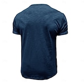 economico Maglietta casual Henley-Per uomo Maglietta Maglia Henley Camicia a Maniche Corte Manica Corta Semplice Vintage Designer Essenziale Cardigan con Bottoni Henley Vacanza Streetwear Casual Quotidiano Primavera &amp; Estate Nero