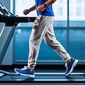billiga Joggingbyxor-Herr Atletiska byxor Joggingbyxor Joggare Långbyxor Ficka Elastisk midja Snörning Amerikanska flaggan Komfort Utomhussport Dagligen Mode Ledigt Svart Gul Microelastisk