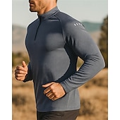 abordables Camisetas y Tops de Correr-Hombre Camisa de entrenamiento Top para correr Cremallera de un cuarto Manga Larga Camiseta Otoño UPF 50 Secado rápido Ligero Dispersor de humedad Pesca Senderismo Corriendo Ropa de deporte Ropa de