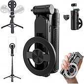 baratos acessórios de perfuração-Bastão magnético para selfies 4 em 1, tripé com rotação de 360 graus e controle remoto sem fio para iPhone &amp;android, suporte para telefone para gravação de vídeo &amp;vlogging - viagem portátil