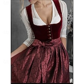 economico Donne-Carnevale Oktoberfest Vestito Dirndl Cameriera Bavarese Tedesco Monaco di Baviera Prati Per donna Feste Festa della birra Panno in stile tradizionale Vestito Grembiule Senza camicetta (80 cm)