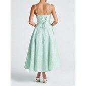 olcso Ruhák-Retró 1950-es Rockabilly Déli Koktélruha Swing ruha Flare ruha Fűző Fit and Flare Virágos Jacquardszövet Női Valentin nap Álarcos mulatság Estély Hazaérkezés Retro témájú buli Felnőttek Ruha Tavaszi