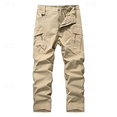 preiswerte Cargohosen-Herren Cargo-Hosen Hose Knöpfe Mehrere Taschen Einfach tragbar Outdoor Täglich Campen und Wandern Mode Klassisch Schwarz Khaki
