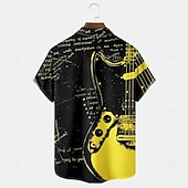  Per uomo Maestri del Consiglio Chitarra Strumento musicale Camicia Camicia Estiva Camicia con Bottoni Manica Corta Vintage Retrò All'aperto Vacanza Abbigliamento Quotidiano Estate Primavera Collo