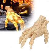 economico Halloween-Decorazioni di Halloween a forma di mano di scheletro che striscia, spaventoso teschio che striscia attivato dal suono, mano di scheletro che striscia con luce calda alimentata a batteria per feste,