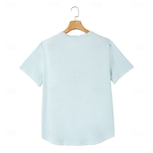 preiswerte Baumwoll-Leinen T-Shirts-Herren T-Shirt Leinen-T-Shirt Kurze Ärmel V Ausschnitt Sommer Einfach Mode Designer Basic Weich Urlaub Alltagstauglich Strand Hellblau Weiß Rosa Top T-Shirt für Herren