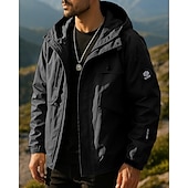 billiga Fleece &amp; 3 i 1-jackor-Herr Vindtät jacka Softshelljacka Utomhus Vattentät Vindtät Vandringskläder Vandringskläder Vår Höst Överdelar Camping / vandring / grottforskning Löpning Ensfärgat Svart Vit Gul