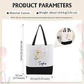 economico Regali personalizzati-borsa tote personalizzata con nome personalizzato e fiore di nascita, borsa a tracolla in tela personalizzabile per l&#039;uso quotidiano, regalo unico per amici e familiari