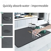 voordelige Keukenopslag-Superabsorberende afdruipmat voor de keuken, bekermat, droogt snel, antislip, gemakkelijk schoon te maken, beschermt het aanrechtblad tegen water, hitte en morsen.