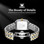 cheap Quartz Watches-A new OLEVS square men's business watch with luminous calendar waterproof casual quartz watch fashionable and trendy men's sports wristwatch