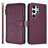 Недорогие Чехлы для Samsung-Чехол для телефона Samsung Galaxy S24 S23 S22 S21 Ultra Plus A55 A35 A25 A15 5G A54 A34 A14 A73 A53 A33 A23 A13 A72 A52 A42 A32 A22 A12 A02, чехол-кошелек с подставкой-держателем, на молнии, защитный