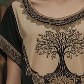 ieftine tricou grafic-Pentru femei Tricou Tee Top Plante Modă Hawaiană Modern Manșon scurt Stil Nautic Topuri obișnuite Zilnic Ieșire Imprimeu Kaki Vară