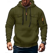 preiswerte Basic-Hoodies für Herren-Herren Kapuzensweatshirt Viertelreißverschluss Kapuzensweatshirt Schwarz Armeegrün Marineblau Khaki Hellgrau Mit Kapuze Einfach Tasche Kordelzug Sport &amp; Outdoor Täglich Ferien Polyester Streetwear