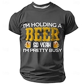 ieftine Tricouri amuzante pentru bărbați-Oktoberfest Bărbați Amuzant Bere Tricou Manșon scurt Tricou Tipărire 3D Stil Nautic Cămașă Modă Exagerat Zilnic Petrecere Stradă Casual Negru Albastru piscină Trifoi Vară Primăvară Toate Sezoanele