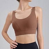 billiga Sport-BH:ar och västar-Dam Träningslinnen Sportbehåar Underkläder Medium stöd Andningsfunktion Trådlös Vadderad Enfärgad / vanlig färg Sport Sportkläder Vit Blå Gym Kondition Yoga