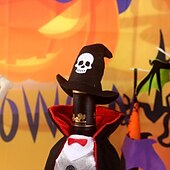 olcso Halloween-halloweeni borosüveg ruhatakaró pezsgőszsák étkezőasztal halloweeni közös lúd konyhapult borosüveg dekoráció
