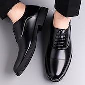 economico Formale-scarpe eleganti oxford marroni da uomo – design classico con punta a punta per lavoro, ufficio ed eventi formali