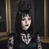 Недорогие Парики для киноперсонажей-Парик для косплея Beetlejuice Lydia – парик с раздельными волосами, микрокудри, идеально подходит для Хэллоуина, косплея и тематических вечеринок