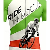 Χαμηλού Κόστους Ανδρικές φανέλες-Ανδρικά Φανέλα ποδηλασίας Γραφική Γεωμετρικό Γράμμα &amp; Αριθμός Κοντομάνικο Ποδήλατο Αθλητική μπλούζα Μπολύζες με 3 πίσω τσέπες