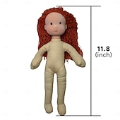 baratos Bonecas-Boneca Waldorf feita à mão para bebês meninas com conjuntos de roupas - boneca de pelúcia macia de 11,8 polegadas para crianças pequenas, presente de Natal ideal para crianças
