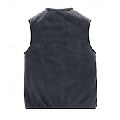 זול וסטים-בגדי ריקוד גברים וסט לטיולי הליכה מעיל חורף אפוד פליז אפוד תרמי חורף סתיו בָּחוּץ שמור על חום הגוף וסט ציד דיג טיפוס שחור אפור