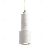 economico Luci a sospensione-Lampada a sospensione cilindrica in pietra naturale, altezza 26 cm, luce bianca calda/bianca, GU10, lavello isola cucina nero verde bianco dimmerabile, per sala da pranzo camera da letto bar