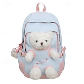abordables Sacs à dos pour Enfants et Adolescents-Sac à dos d&#039;école jaune et rose pour filles avec motif ours en peluche, joli sac léger pour les élèves de maternelle et du primaire
