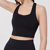 abordables Soutiens-gorge de sport &amp; gilets-Femmes Débardeurs d&#039;entraînement Soutien-Gorges de Sport Sous-vêtement Séchage Rapide Supports élevés Respirant Sans-Fil Rembourré Couleur Unie / Unie Sport Tenues de Sport Noir Jaune Salle de sport